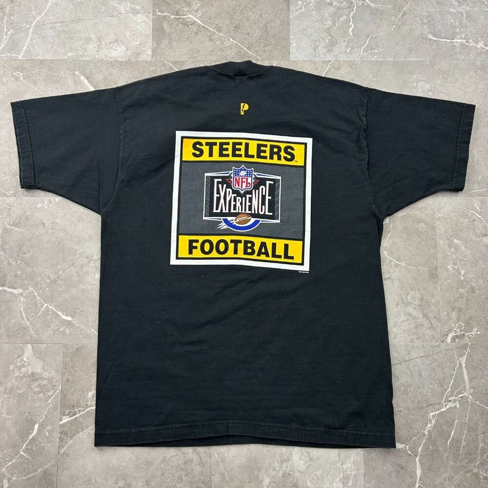 90s Vintage Pittsburgh Steelers Graphic Tee Mens XL Short Sleeve Sided Black